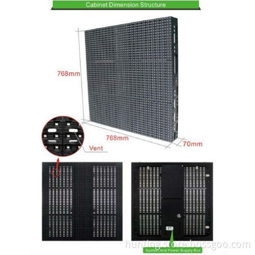 Rental use or fixed installation Slim and light weight indoor P16 full color led mesh curtain